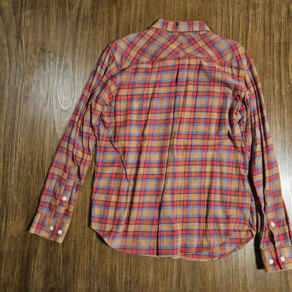 Columbia Flannel Plaid Button-Down Shirt - Red and Brown - Picture 5 of 5